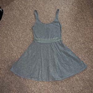 Gray Skater Dress with Lace